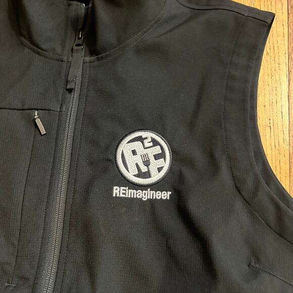 The North Face Vest Womens Large Black Gray Castle Rock Soft Shell Zip Jacket - Picture 2 of 9